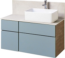 Акватон Тумба с раковиной Мишель 100 с гранитной столешницей дуб рустикальный/фьорд с раковиной Mila